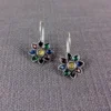 Rainbow petal oxidised stud earrings