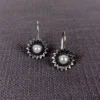 Pearl frost oxidised stud earrings