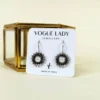 Pearl frost oxidised stud earrings