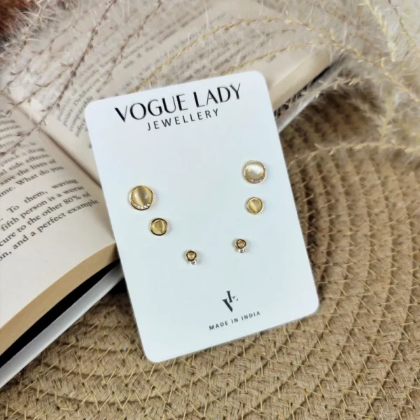 Full moon anti tarnish studs earrings
