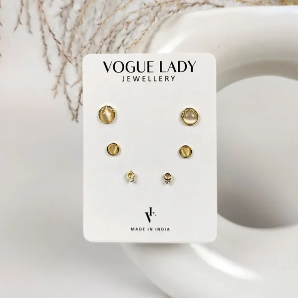 Full moon anti tarnish studs earrings