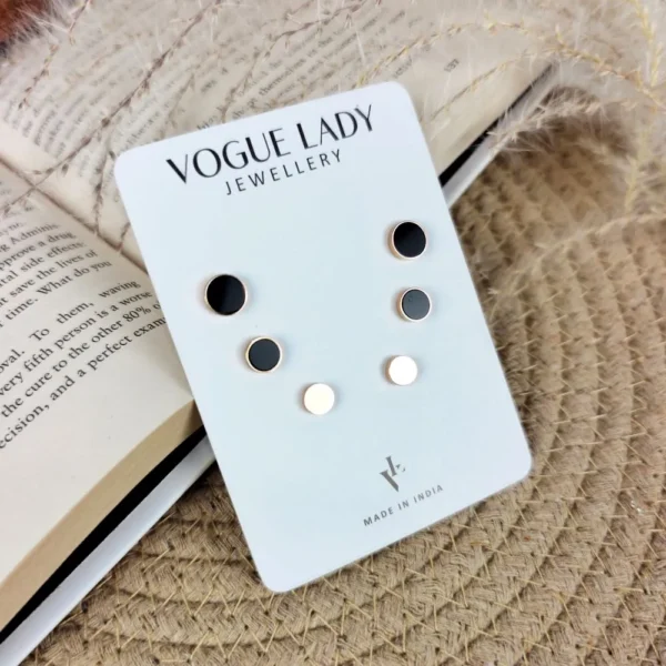 Circular Serenity anti tarnish studs earrings