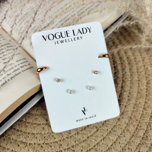 Sparkling loop anti tarnish studs earrings