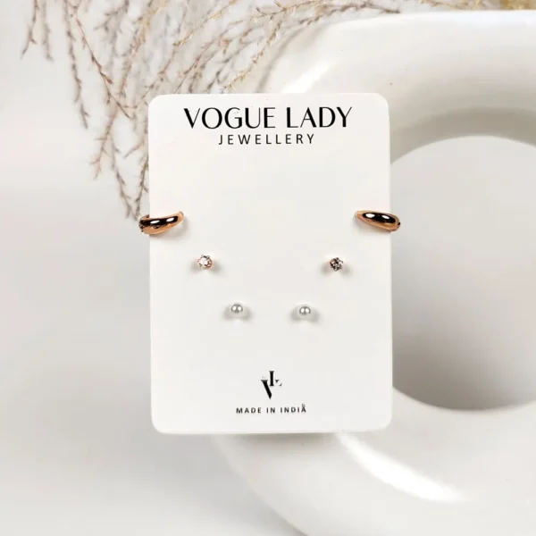 Sparkling loop anti tarnish studs earrings