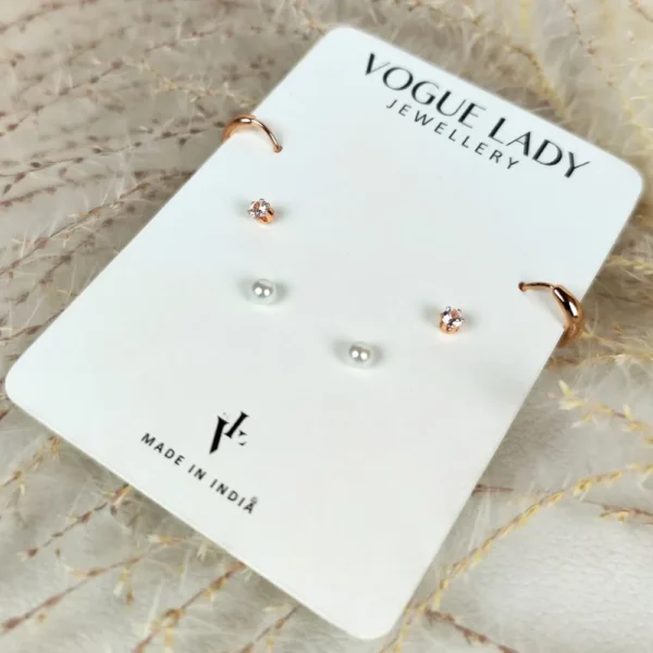 Sparkling loop anti tarnish studs earrings