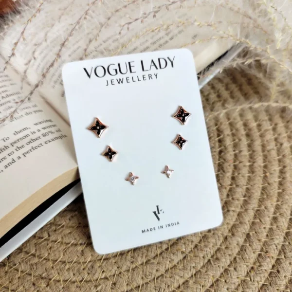 Star cluster anti tarnish studs earrings