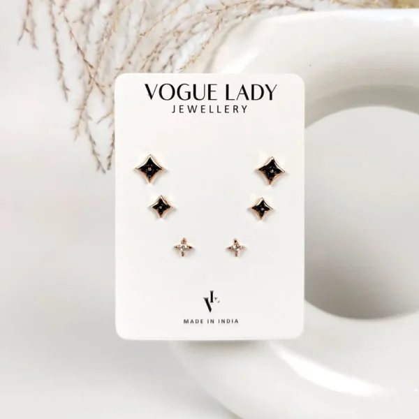 Star cluster anti tarnish studs earrings