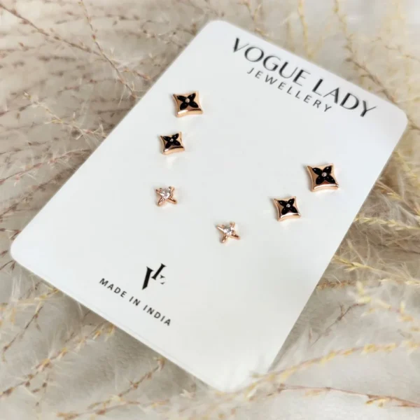 Star cluster anti tarnish studs earrings