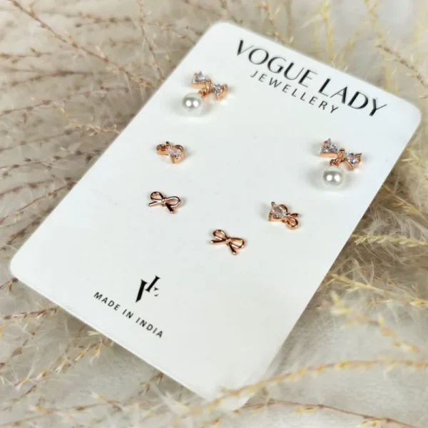 Dainty bow anti tarnish studs earrings