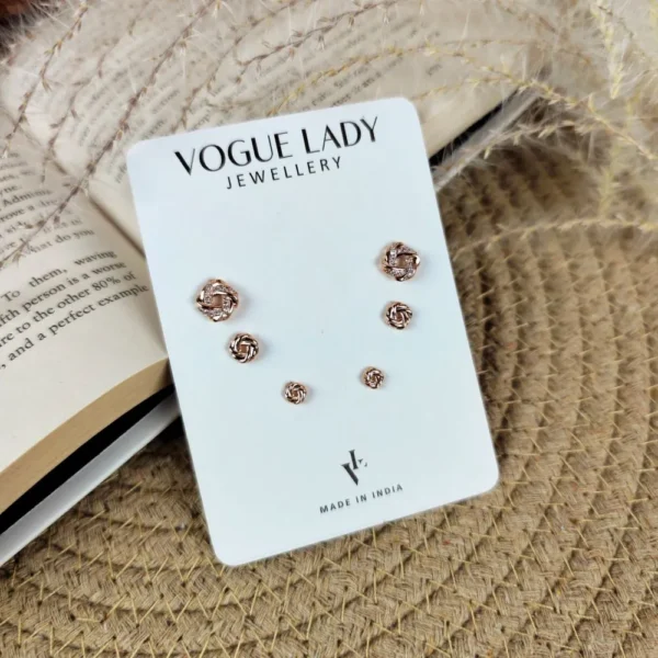 Infinity gem anti tarnish studs earrings