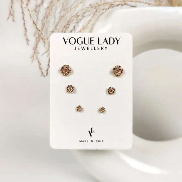 Infinity gem anti tarnish studs earrings