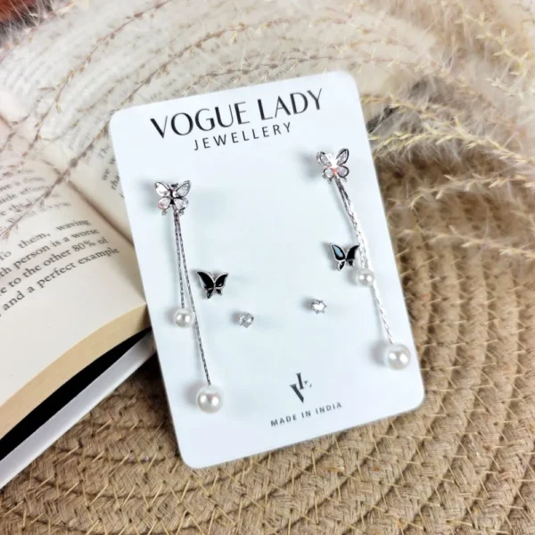 Pearl glider anti tarnish studs earrings