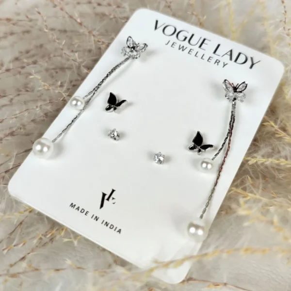Pearl glider anti tarnish studs earrings