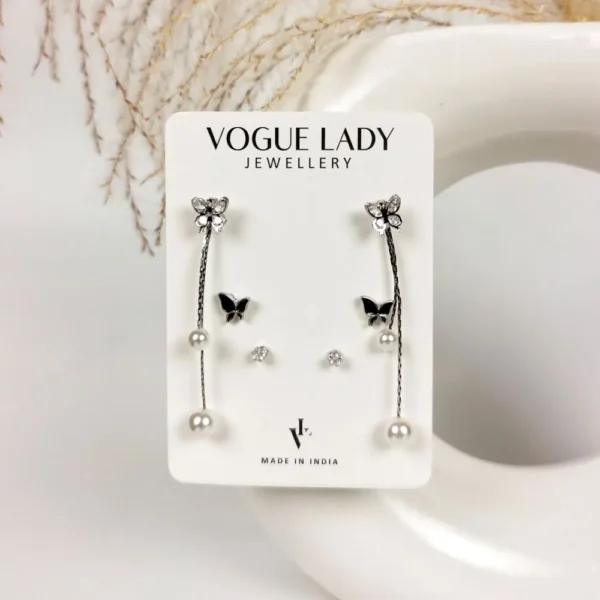 Pearl glider anti tarnish studs earrings