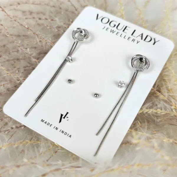 Infinity orbit anti tarnish studs earrings