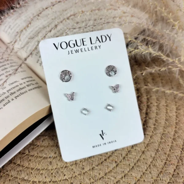 Gleam ring anti tarnish studs earrings