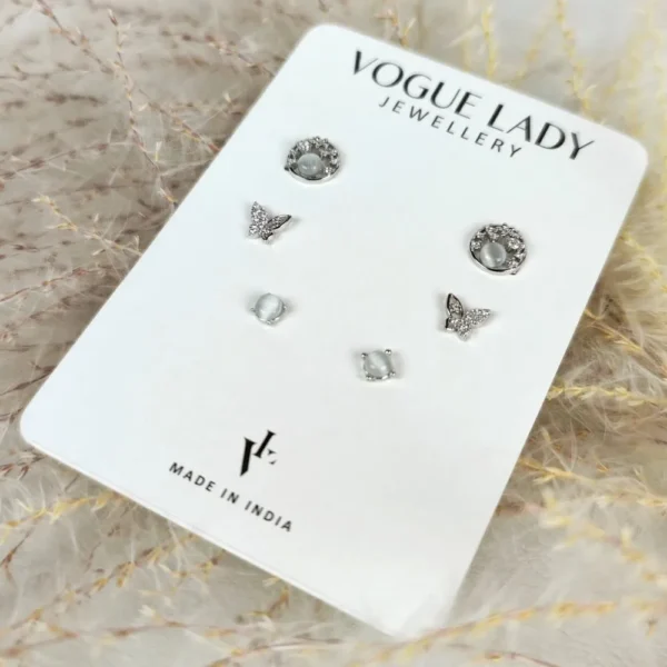 Gleam ring anti tarnish studs earrings