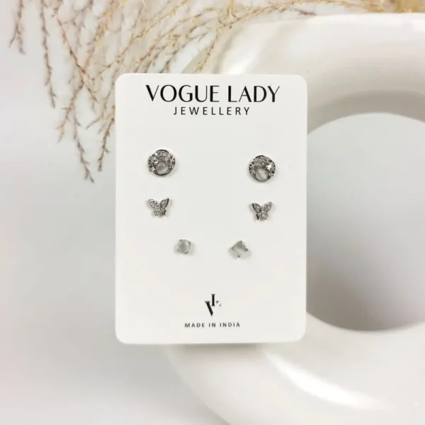 Gleam ring anti tarnish studs earrings