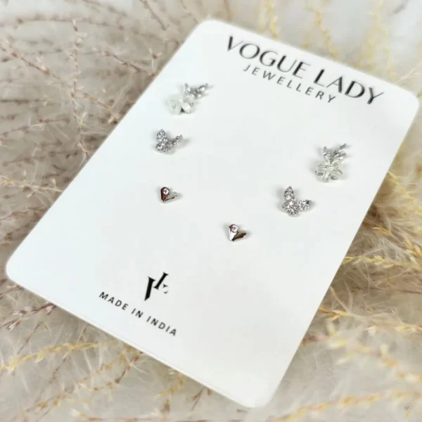 Flora butterfly anti tarnish studs earrings