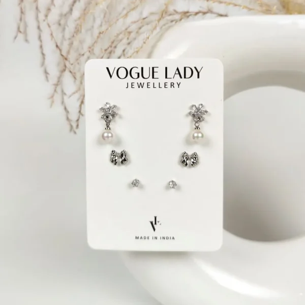 Tied blooms anti tarnish studs earrings