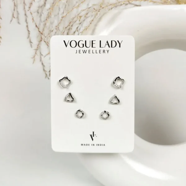 Shape shifter anti tarnish studs earrings