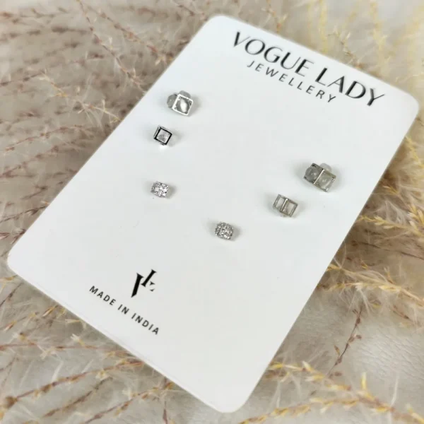 Urban cubes anti tarnish studs earrings