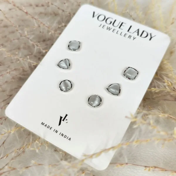 Geo fusion anti tarnish studs earrings
