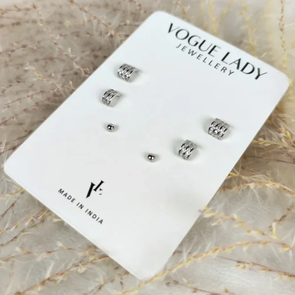 Crystal glow anti tarnish studs earrings