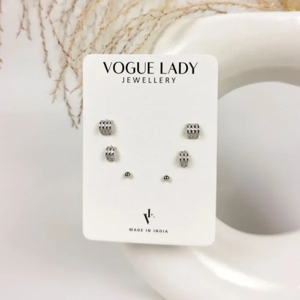 Crystal glow anti tarnish studs earrings