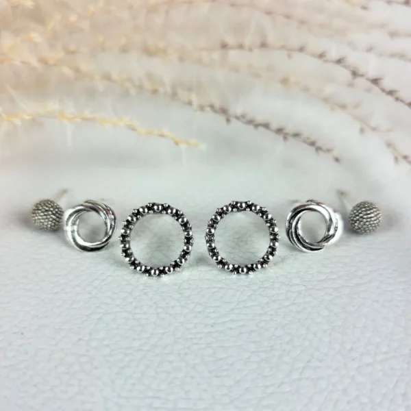Opulence oxidised studs earrings