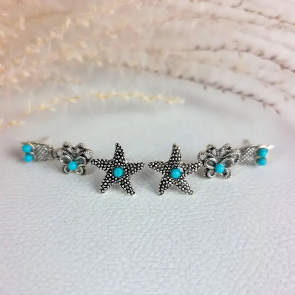 Radiance oxidised studs earrings