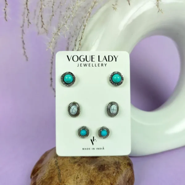 Exquisite oxidised studs earrings