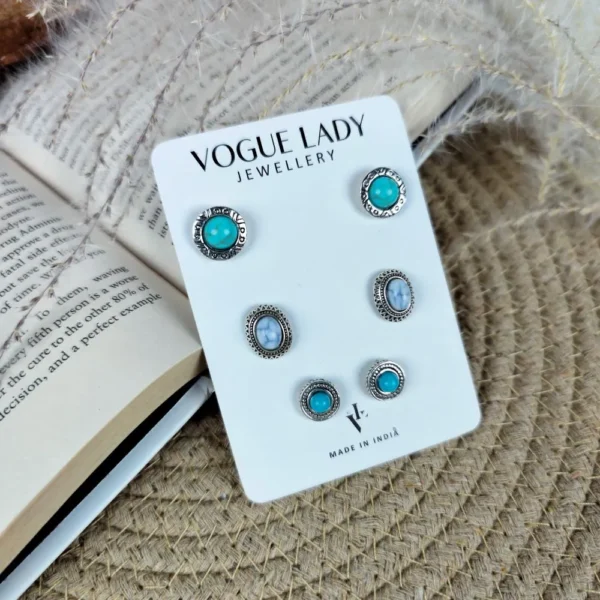 Exquisite oxidised studs earrings