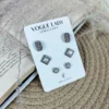Sovereign oxidised studs earrings