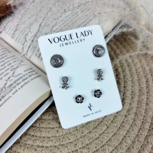 Splendor oxidised studs earrings