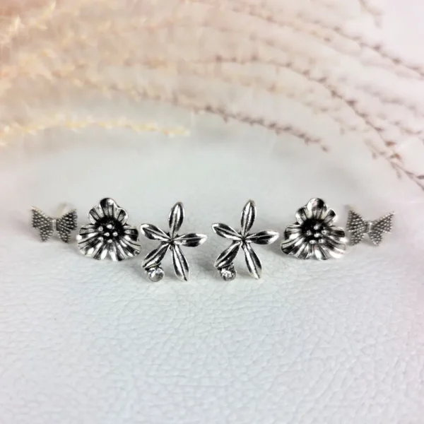 Divine oxidised studs earrings
