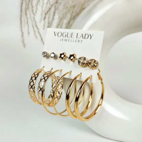 Golden sunset studs and hoops