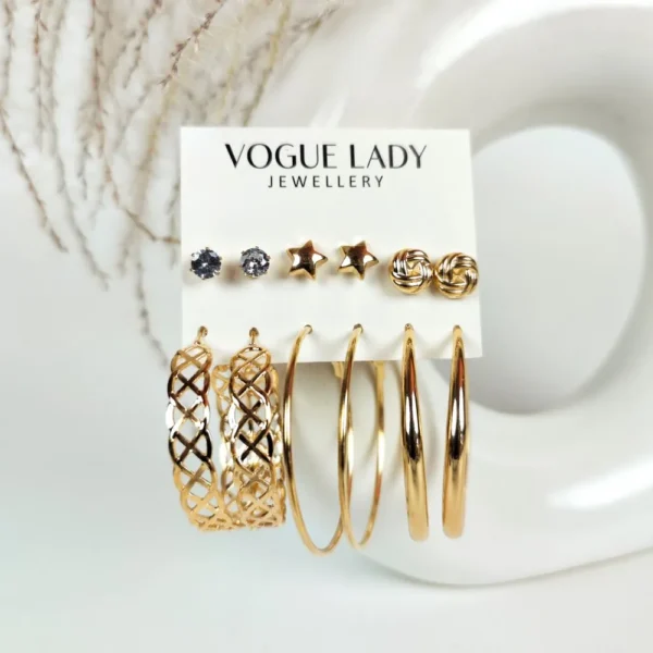 Golden sunset studs and hoops