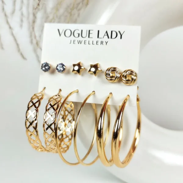 Golden sunset studs and hoops