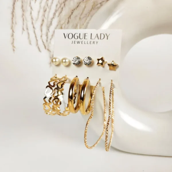 Golden lasso studs and hoops