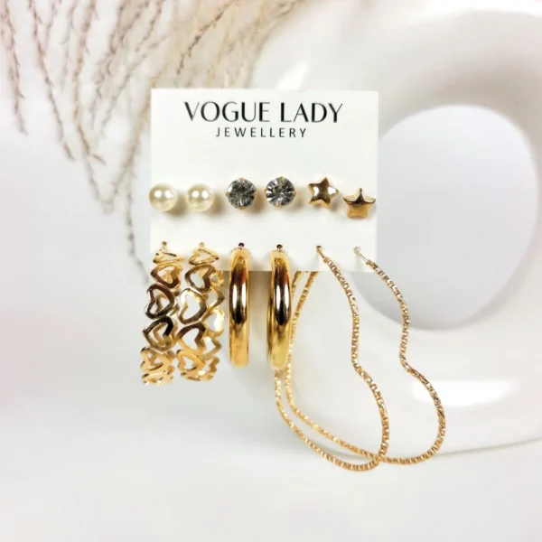 Golden lasso studs and hoops