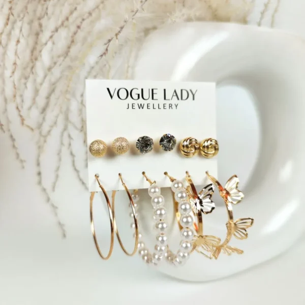 Golden desert studs and hoops