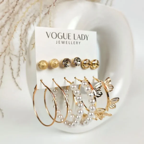 Golden desert studs and hoops