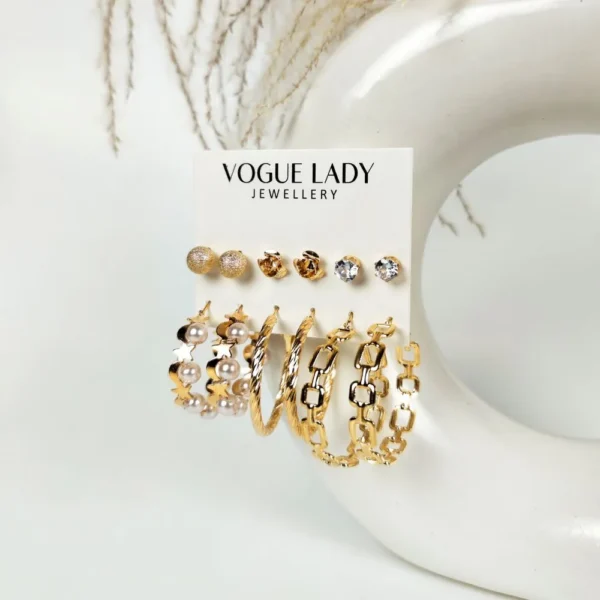 Golden frontier studs and hoops