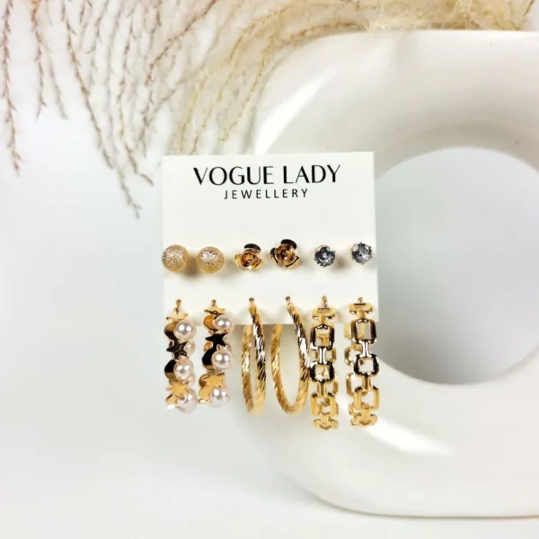 Golden frontier studs and hoops