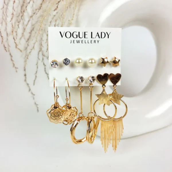 Golden horizon studs and hoops