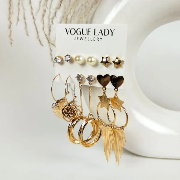 Golden horizon studs and hoops