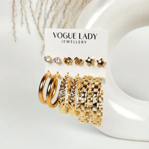 Golden wrangler studs and hoops