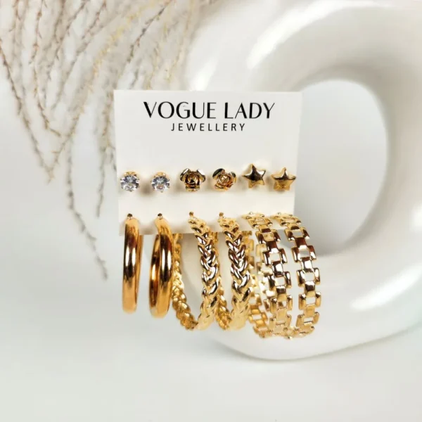Golden wrangler studs and hoops