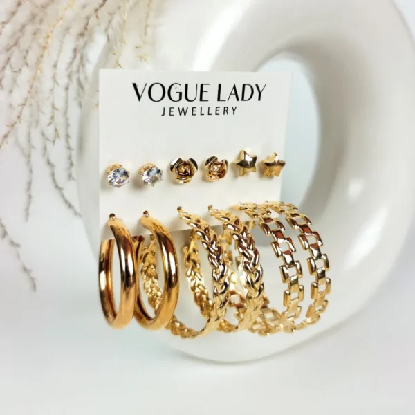 Golden wrangler studs and hoops